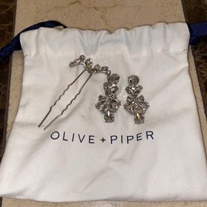 Wedding Earrings and Hairpin